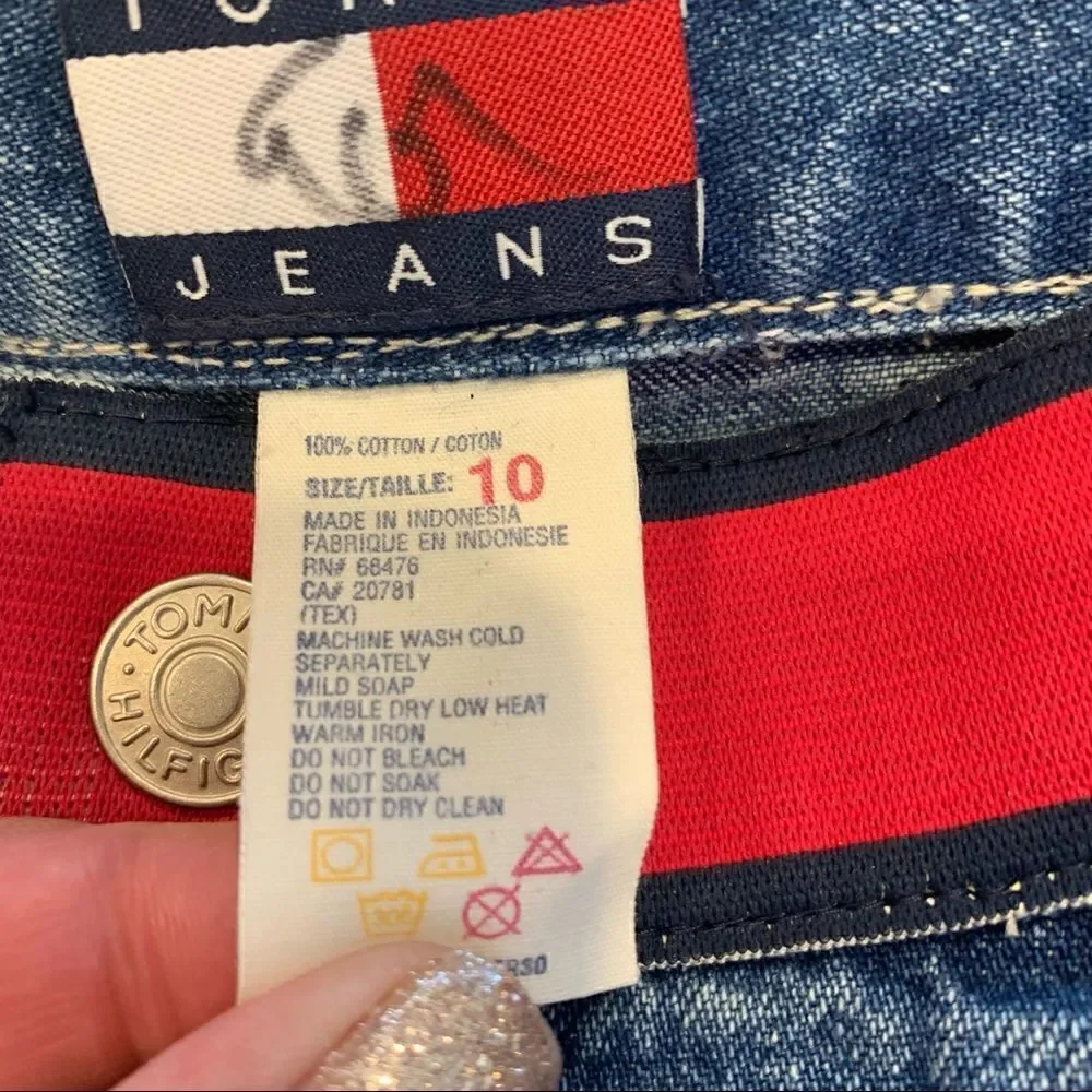 Vintage 90s Tommy Hilfiger Wide Logo Waist Skirt 10